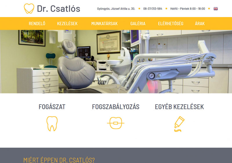 Dr. Csatlós Medical Website Design